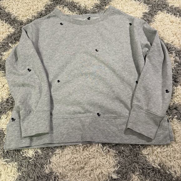 Gap Womens Grey Cotton Blend Sweatshirt Size S Flower Pattern‎ - Picture 1 of 5